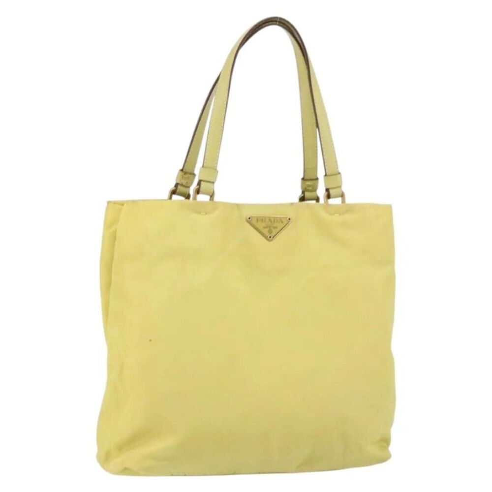 Prada Vintage Tote Nylon Yellow Nylon Tote Bag Bag